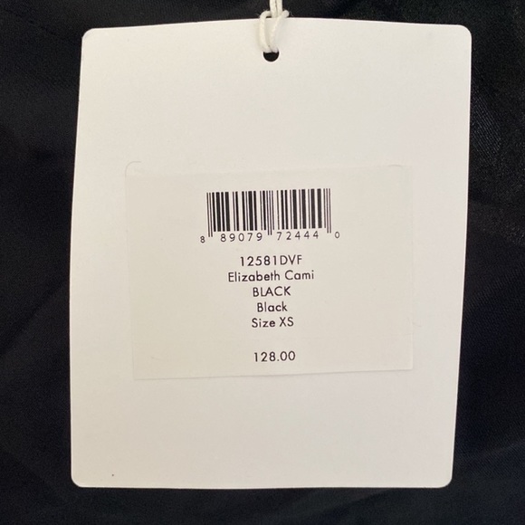 Diane von Furstenberg DVF - Black Lace Trimmed Elizabeth Cami - Picture 4 of 6